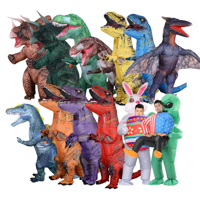 T REX  Dinosaur Series Alien Rabbit Inflatable Clothing Mascot Anime Character Cosplay Adult Cartoon Funny Set